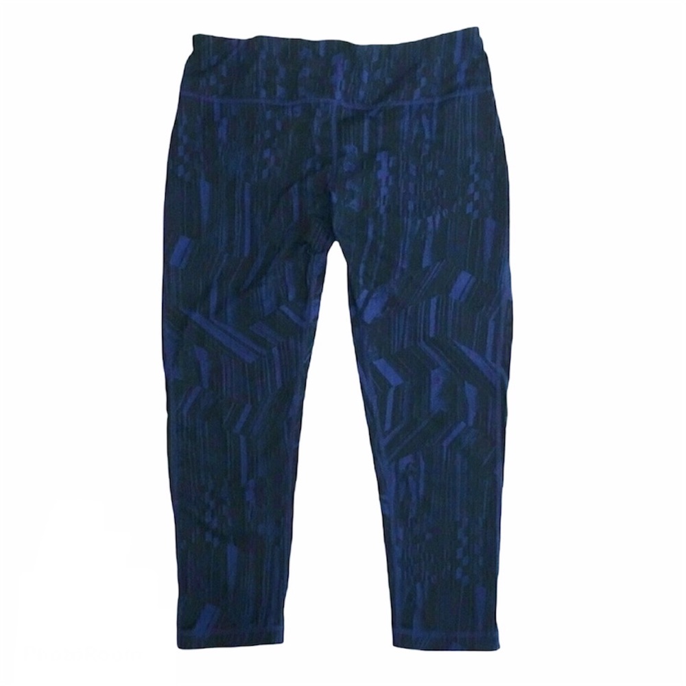 Zella Blue & Black Mesh Calf Athletic Capris (M)